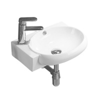 Emer Wall Hung Cloakroom Basin - Left Hand Tap Hole